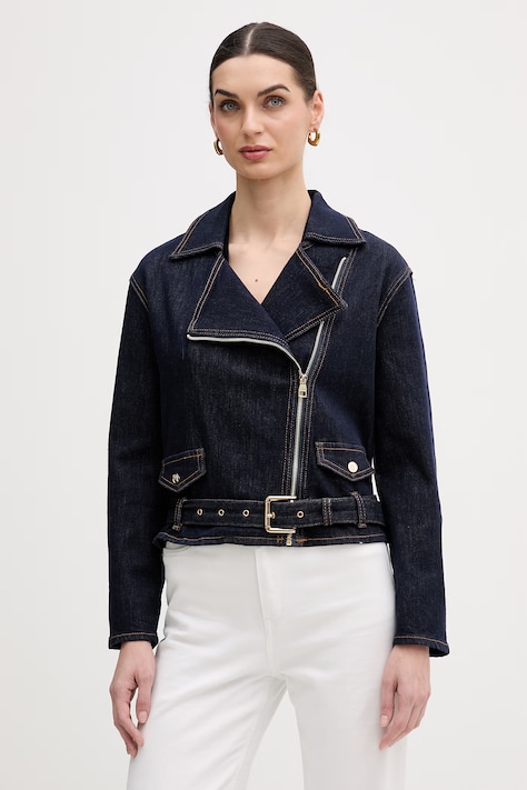 Rifľová bunda Gaudi tmavomodrá farba, prechodná, 611BD36001