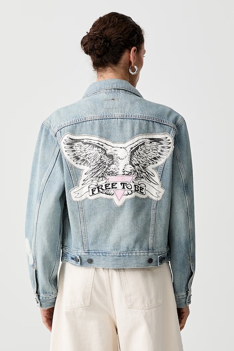 Levi's kurtka jeansowa damska ROAD WORN TRUCKER x PRIDE niebieska 0065O
