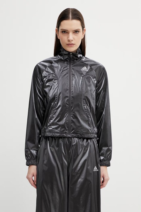 adidas Originals geacă F50 TRACKTOP culoarea argintiu, de tranziție, oversize, KE0249