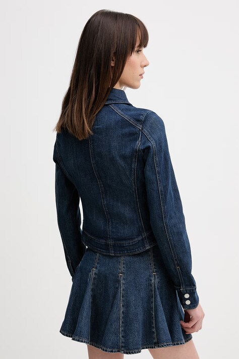 Levi's kurtka jeansowa STRETCH FITTED kolor niebieski przejściowa 005EA