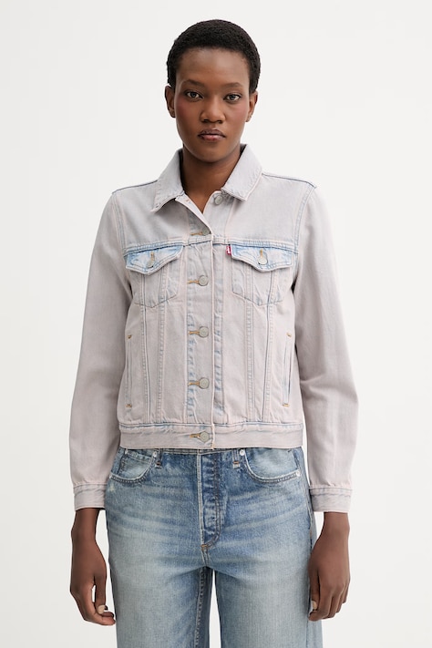 Levi's kurtka jeansowa ORIGINAL kolor różowy przejściowa 29945-0244