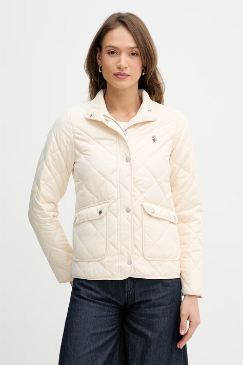 U.S. Polo Assn. kurtka QUILTED JACKET kolor beżowy przejściowa WUP2261