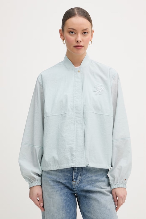 Tommy Hilfiger kurtka przejściowa damska turkusowa WW0WW48619