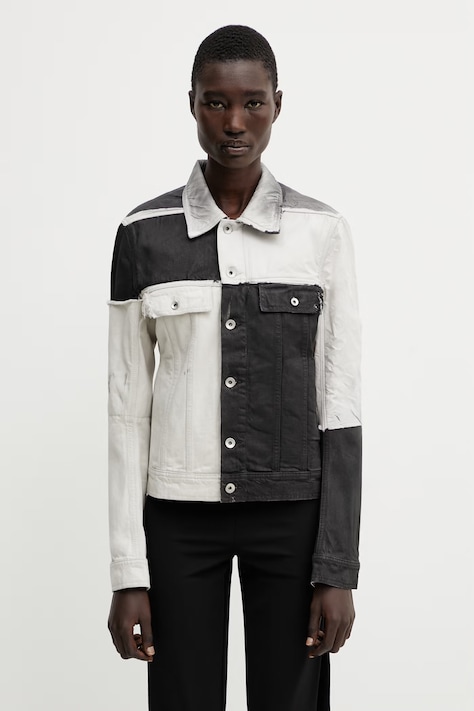 Rick Owens DRKSHDW Trucker късо дамско яке от памук черно DS01F4701.COMW3A