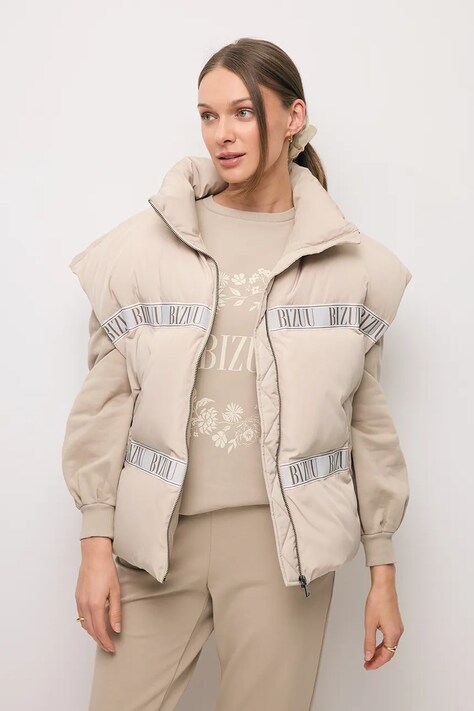 Bizuu bezrękawnik puchowy AYASE kolor różowy zimowy AYASE BEŻOWY