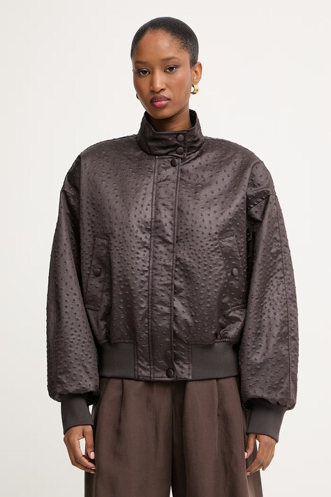 Elisabetta Franchi krótka kurtka damska brązowa GB06D63E2