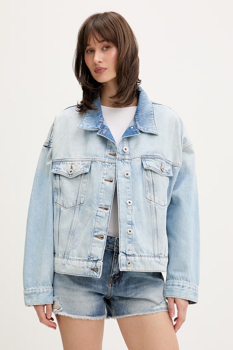 HUGO Blue kurtka jeansowa damska niebieska 50557023