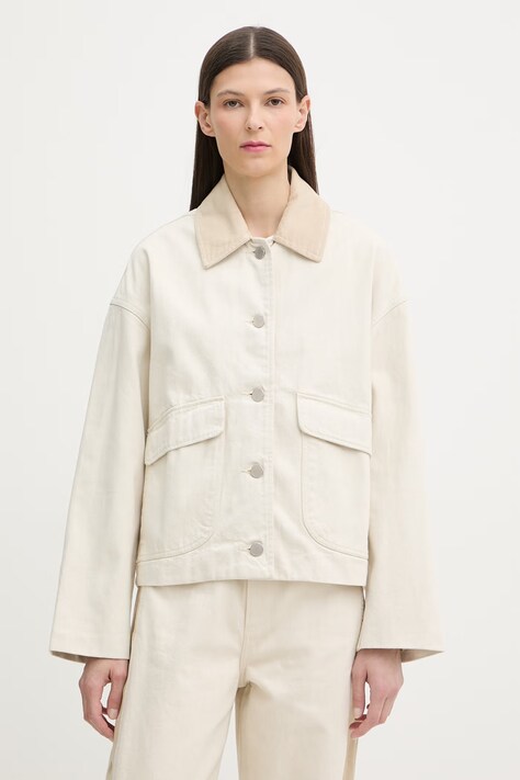 rag & bone krótka kurtka damska bawełniana Natalia beżowa RJ7525HORST