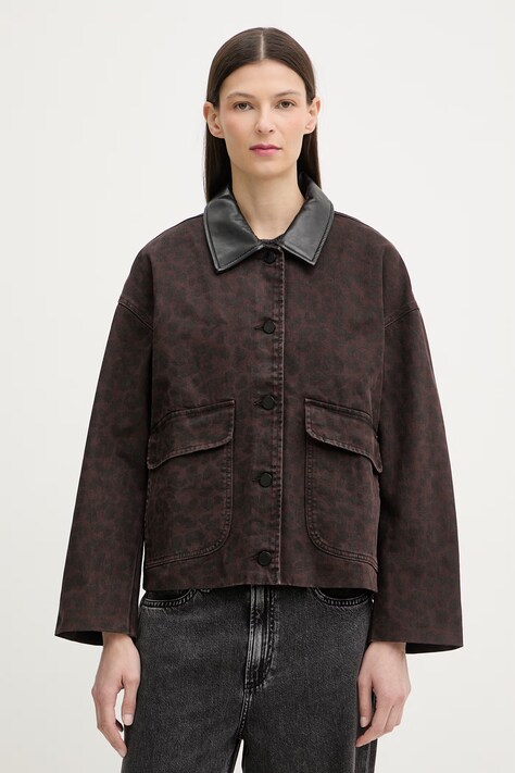 rag & bone kurtka jeansowa damska bawełniana Natalia brązowa RJ7625HOREL