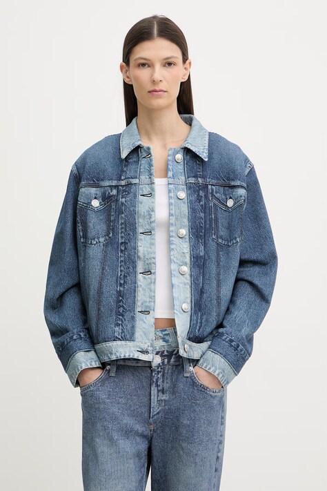 Rag & Bone kurtka przejściowa damska bawełniana Miramar niebieska RC8425H0MTE