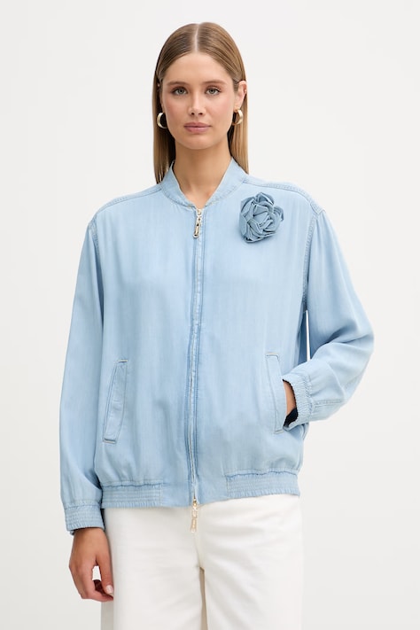 Blugirl Blumarine bomberka damska jeansowa niebieska RA6076.D5049
