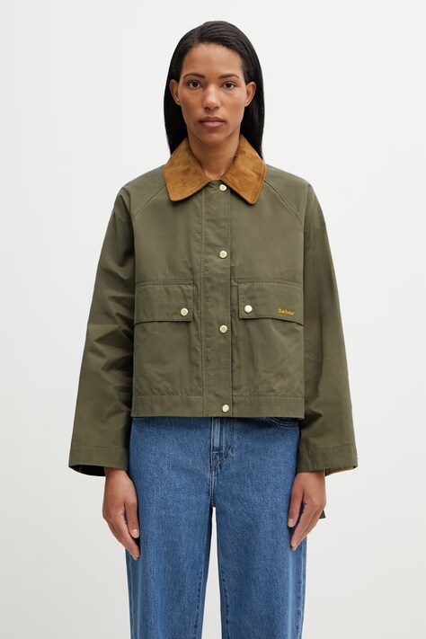 Barbour LSP0304OL72 kurtka przejściowa damska z bawełną zielona Medland Showerproof