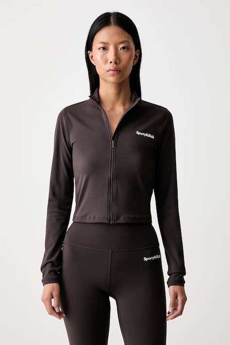 Sporty & Rich Serif bluza rozpinana damska brązowa TO018711300BR29