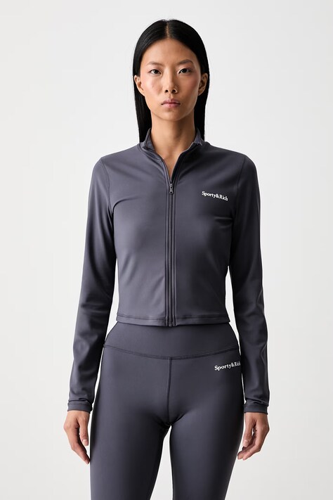 Sporty & Rich Serif bluza rozpinana damska szara TO018711300GY25