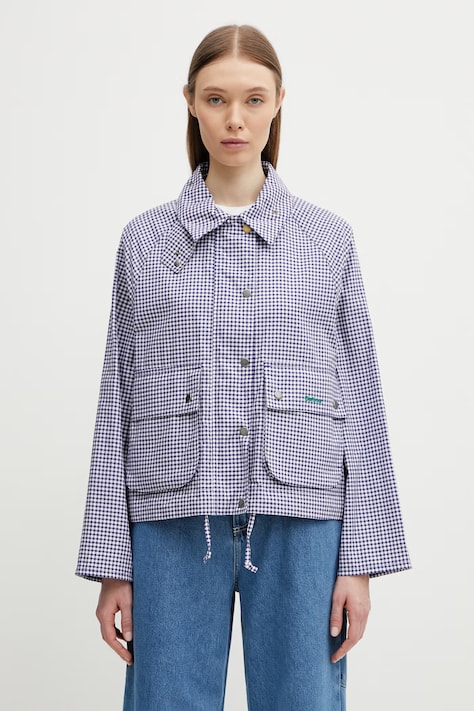 Barbour x Paul Smith Gingham Spey Γυναικείο μπουφάν βαμβακερό σκούρο μπλε LCA0383NY71