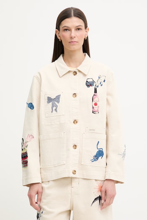 MUNTHE geacă de blugi pentru femei, din bumbac BRAULIA bej 261154026188