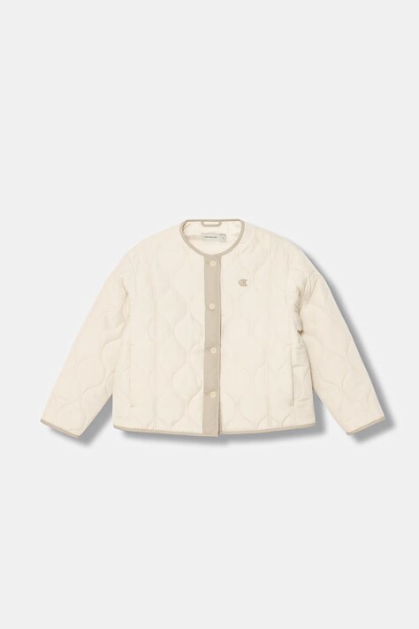 Calvin Klein Jeans kurtka dziecięca kolor beżowy IG0IG03084