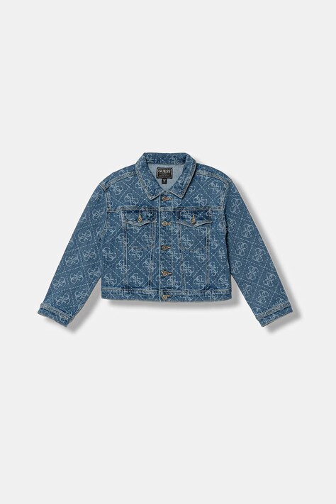 Guess kurtka jeansowa dziecięca kolor niebieski J6RL02 D5FM0