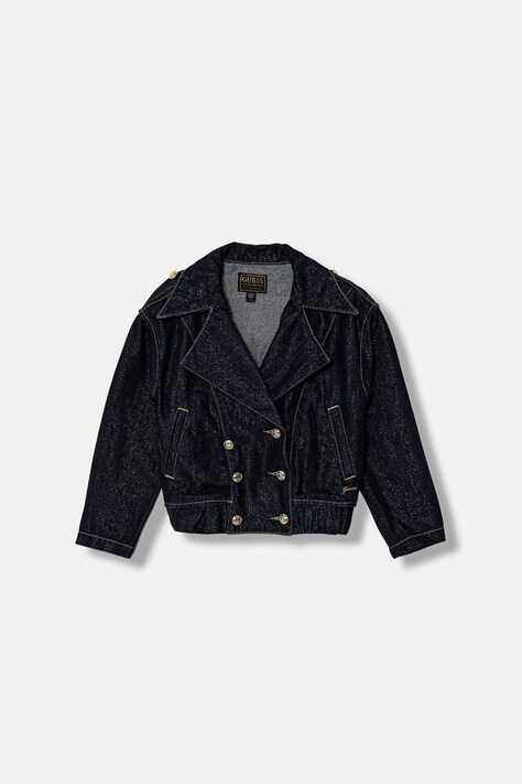 Guess kurtka jeansowa dziecięca kolor granatowy J6RL07 D5D90