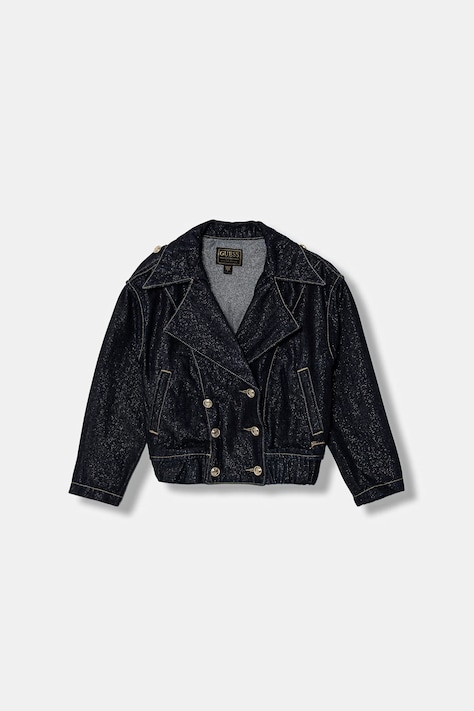 Guess kurtka jeansowa dziecięca kolor granatowy J6RL07 D5D90