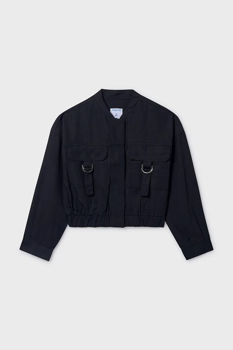 Mayoral kurtka z domieszką lnu dziecięca kolor czarny 6404