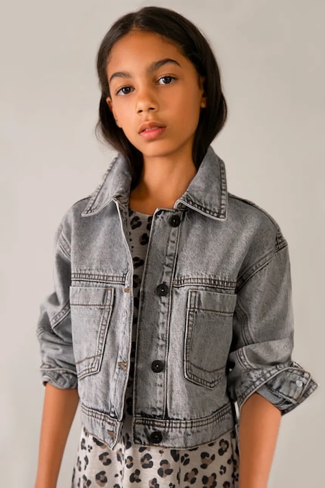 Mayoral geacă de blugi pentru copii culoarea gri, 6406