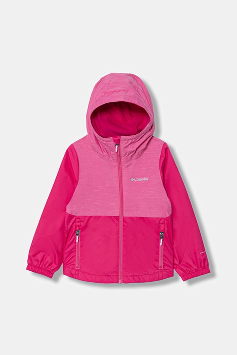 Παιδικό μπουφάν Columbia Rainy Trails χρώμα: ροζ, 2154911