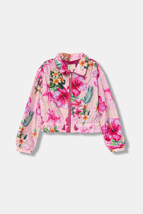 Guess kurtka dziecięca kolor różowy J6GL00 WCFM2