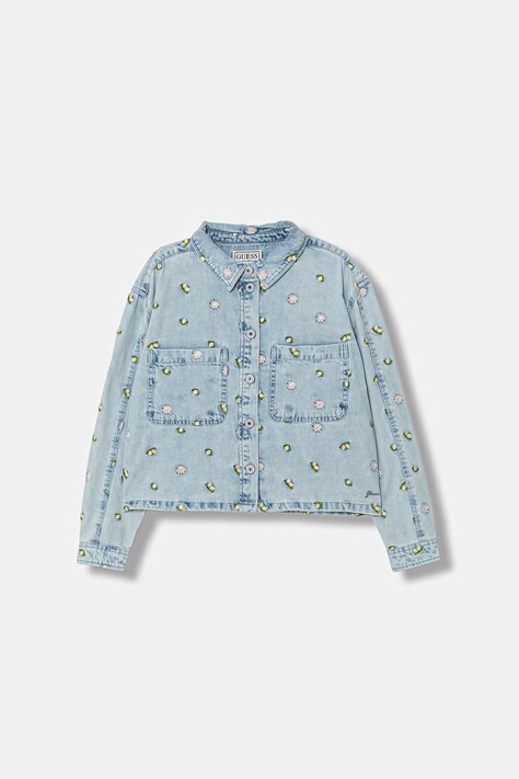 Guess kurtka dziecięca jeansowa niebieska J6GL03 D4EU0