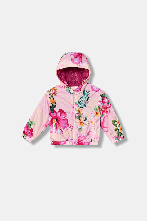 Guess kurtka dziecięca kolor różowy K6GL00 WCFM2