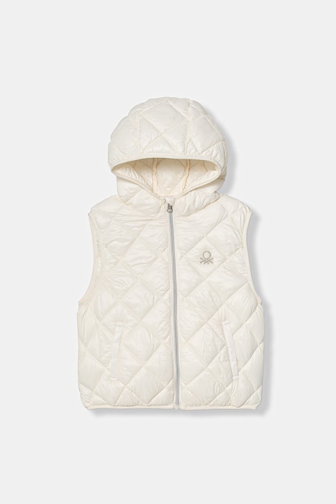 United Colors of Benetton bezrękawnik z kapturem dziecięcy beżowy 21INCJ017