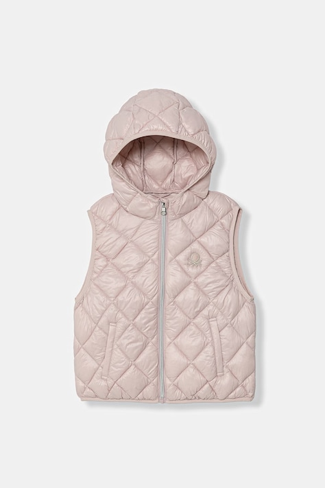 United Colors of Benetton bezrękawnik z kapturem dziecięcy różowy 21INCJ017