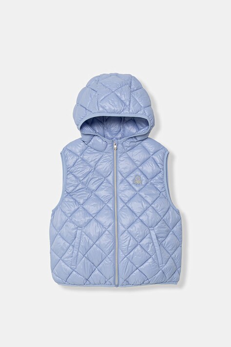 United Colors of Benetton bezrękawnik z kapturem dziecięcy niebieski 21INCJ017