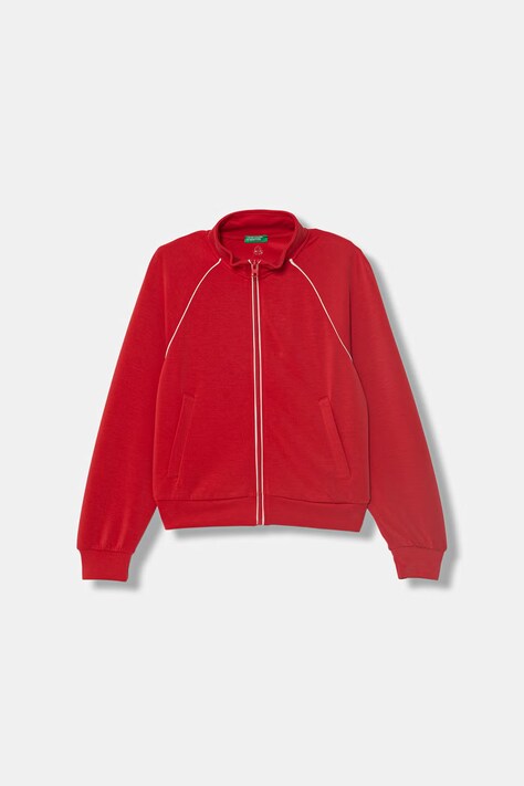United Colors of Benetton Felpa con cerniera per bambini rossa 3M9KC5062