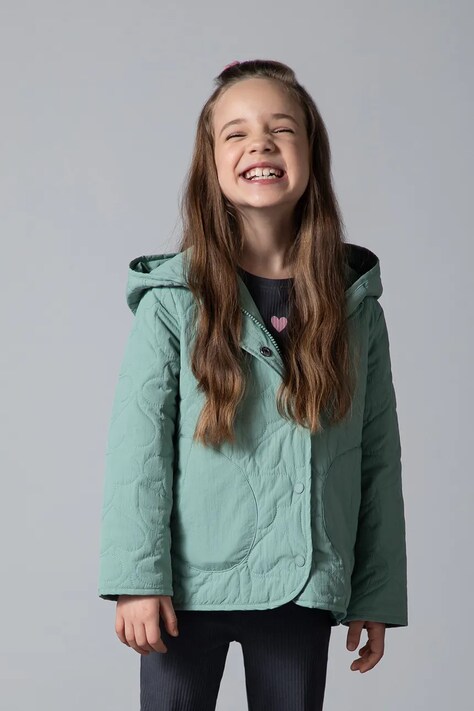 Coccodrillo kurtka przejściowa dziecięca zielona OUTERWEAR GIRL KIDS