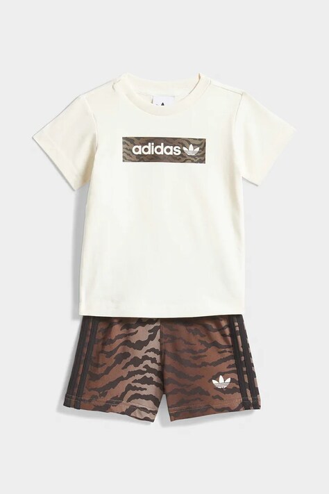 Παιδικό βαμβακερό σετ adidas Originals χρώμα: μπεζ, KD5823