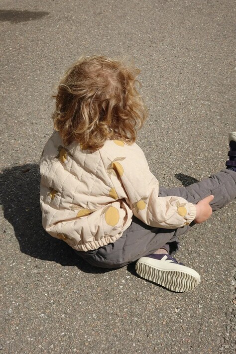 Konges Sløjd kurtka bomber dziecięca JUNO PRINTED BOMBER JACKET kolor beżowy KS104883