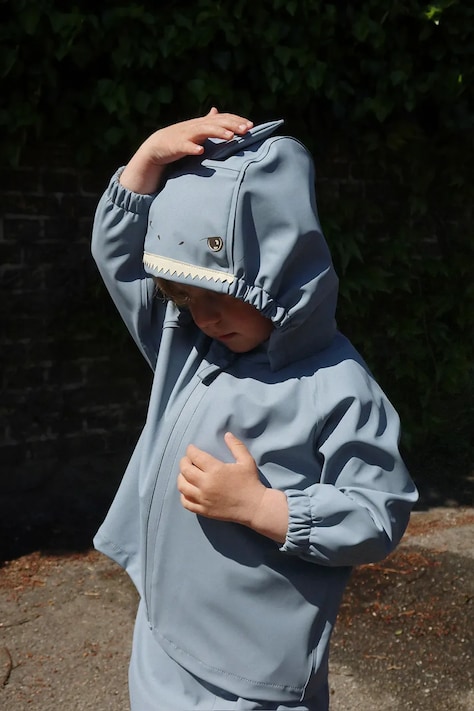 Konges Sløjd kurtka i spodnie dziecięce SHARKA RAIN SET kolor niebieski KS105079