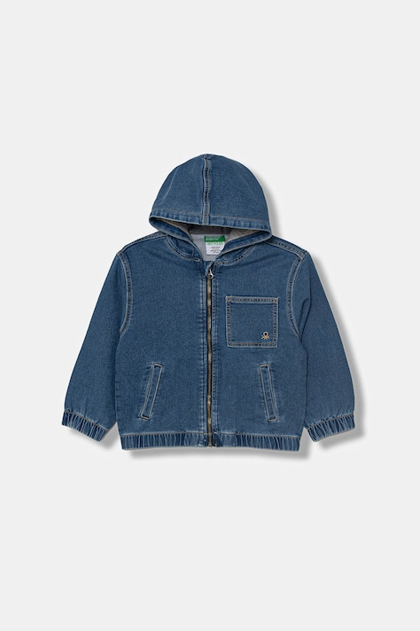 United Colors of Benetton τζιν μπουφάν παιδικό βαμβακερό με ελαστάν σκούρο μπλε 24LGGN04I
