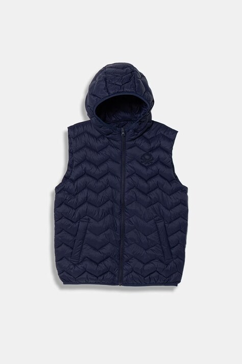 United Colors of Benetton Gilet con capuccio per bambini blu navy 2TWDCJ00R