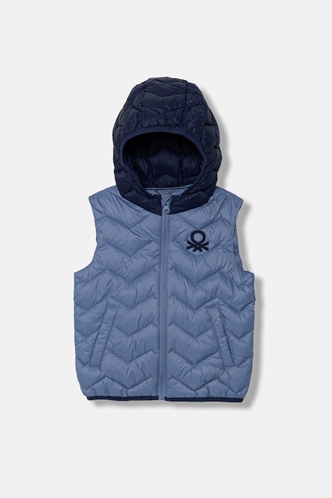 United Colors of Benetton vesta s kapucí dětská modrá 2TWDGJ00G