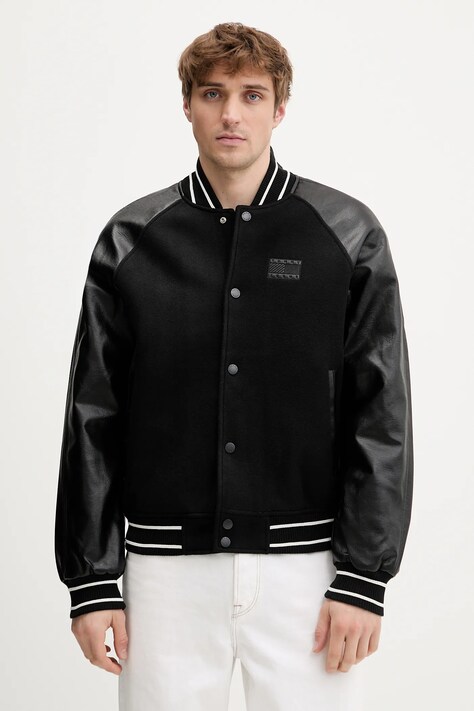 Tommy Jeans kurtka z domieszką wełny kolor czarny przejściowa DM0DM22439