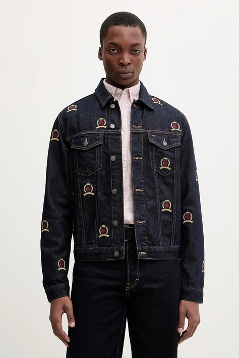 Tommy Jeans kurtka jeansowa kolor granatowy przejściowa DM0DM22988