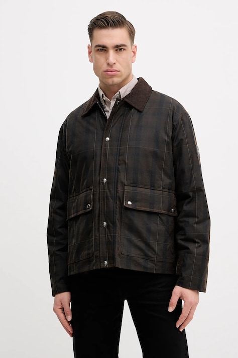 Tommy Hilfiger kurtka bawełniana kolor brązowy przejściowa MW0MW42566