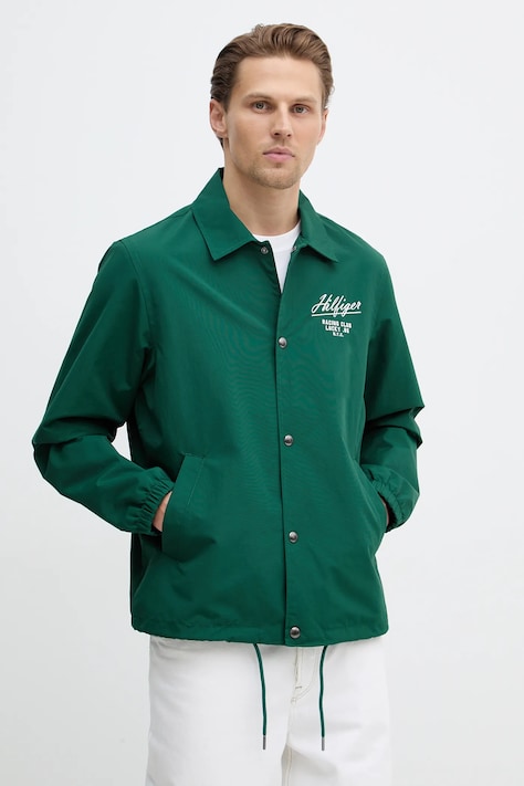 Μπουφάν Tommy Hilfiger χρώμα: πράσινο, MW0MW41871