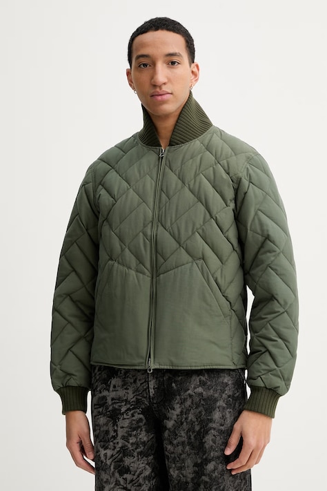 Kenzo kurtka puchowa kolor zielony przejściowa FG55OU3189NK