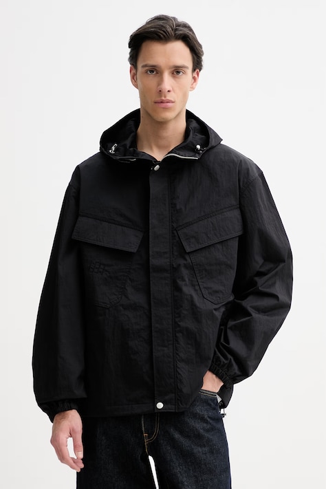 Kenzo kurtka kolor czarny przejściowa oversize FG55BL1189NF