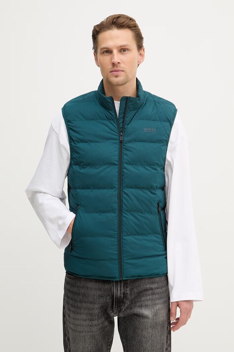 Guess bezrękawnik kolor zielony przejściowy M6RN25 WJ242