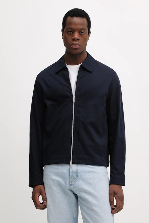 Bavlněná bunda Calvin Klein tmavomodrá barva, přechodná, LV04LE419G