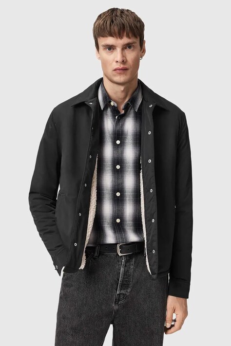 AllSaints kurtka kolor czarny przejściowa M041OD